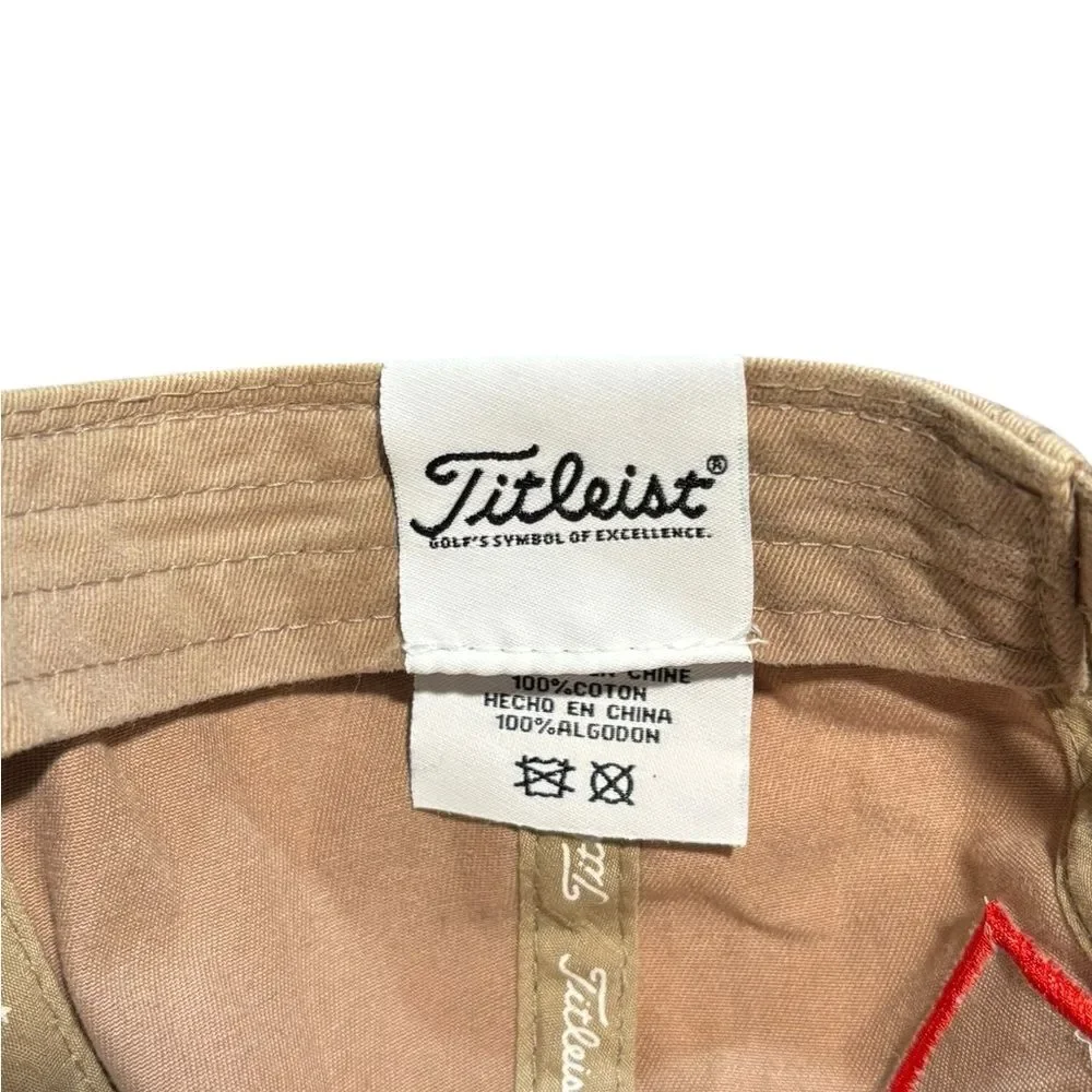 Titleist Pro V1 FJ Golf Hat Performance Adjustable Strapback Cap Tan